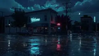 When the Streets Glow Blue 🌧️ Rainy Night Lofi Chill