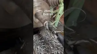 Drill Bit On Homemade Lathe For Steady Rest #diy #homemadelathe #diylathe