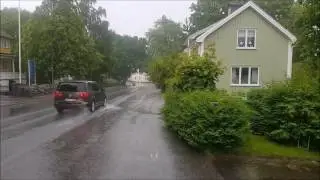 Heavy rain in Gislaved, Sweden 2017-06-12  HD