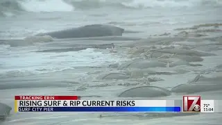 Rising surf, high rip current risk along NC coast due to Erin