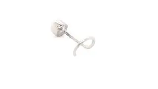 Lavari - 14K Cubic Zirconium Curved Stud Nose Ring- White Gold
