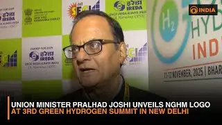 Union Minister Pralhad Joshi Unveils NGHM Logo at 3rd Green Hydrogen Summit in New Delhi