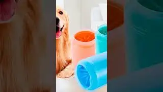 Portable Dog Paw Cleaner Cup - Soft Silicone Brush & Towel for Quick Outdoor Paw Cleaning #petbowl