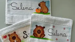 Capivara 🍃 pintura em tecido 🖌️ 