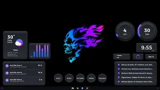 Make Windows 11 look better - Neon Skull Theme - Thunder Desktop