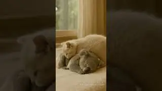 Котёнок сворачивается рядом с детёнышем коалы &mdash; самый сладкий сон