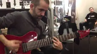 Fred Brum demonstrating the FretWraps at 2012 Musikmesse Frankfurt