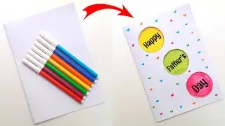 Woww!!! 🤩 Father's Day Card With WHITE PAPER & SKETCH PEN &bull; Happy Fathers Day Greeting Card 2022 diy