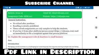 IGNOU MER 007 Solved Assignment 2024-25
