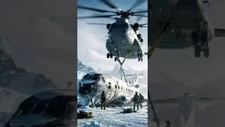 Giant Army Helicopter Rescues Crashed Plane from Snow-Covered Mountains
