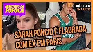 Sarah Poncio &eacute; vista com Jonathan Couto em aeroporto de Paris