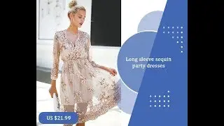 Long sleeve sequin party dresses