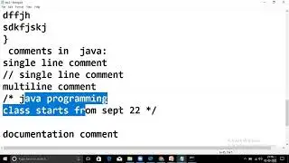 Comments in java
