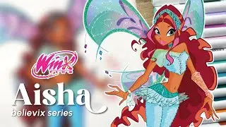 🌊 Drawing AISHA (Believix) from WINX CLUB in My Style with Alcohol Markers