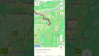 Distance between Delhi to Manipur #map