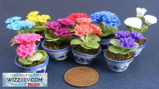 Dolls House Geraniums Bunch Of Three In A Ceramic Pot Miniature Flowers