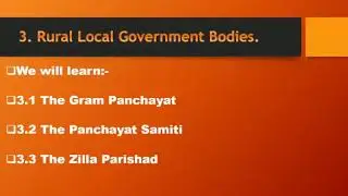 Std: VI: Civics: Chp 3 : Rural local Government bodies.