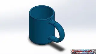 Solidworks Tutorial Sketch Model 12 - Coffee Mug