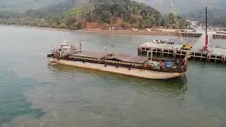 Loading Coastal Dry Bulk Carriers at Ranong Port | Drone View of Regional Cargo Operations