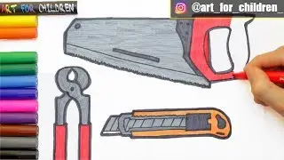 Pliers Saw Stanley Knive Coloring and Drawing For Kids