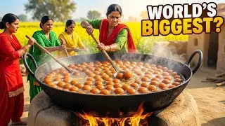 World's Biggest Gulab Jamun Pot? 😲 Making Massive Mithai in Village | Village Life Secrets