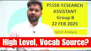 PSSSB Research Assistant 22 Feb 2025 Answer Key | PSSSB Group B High Level English| Electric English