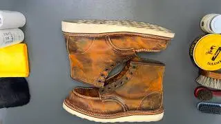 Shoe Care ASMR #27 | Red Wing 1907 | Saddle Soap &bull; Cream &bull; Buff &bull; Shine (No Talking)