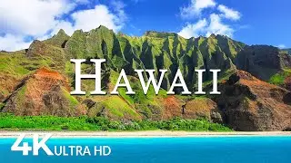 FLYING OVER HAWAII (4K UHD) - Soothing Music Along With Beautiful Nature Video - 4K Video Ultra HD
