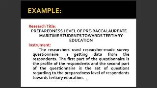 Instrument, Validity and Reliability