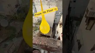 Experiment- Throwing Waterballoon from High Terrace 💦🤯💦 #satisfying #poppyplaytime #balloongame