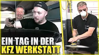 ZARBEX und SCHRADIN ein Tag PRAKTIKUM👨🏼&zwj;🔧 in der KFZ-WERKSTATT🔧💥 (&Ouml;lwechsel ESKALIERT😱)