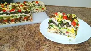 Безумно Вкусный и Простой Салат Который Украсит Любой Праздничный Стол! Новогодний закусочный торт