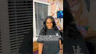 Silk Press w/4 Microlink tracks added fullness and length #dallashairstylist #silkpress #naturalhair