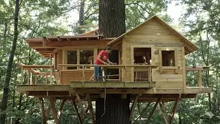 I built a house at  the tree of forest (ASMR)