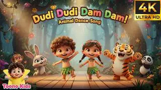 Dudi Dudi Dam Dam | Jungle Dance with Animals 🐯🐰🦁 | Fun Kids Rhyme  | Toono Kids
