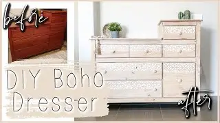 HOW TO MAKEOVER A DRESSER // FB MARKETPLACE FLIP// DIY BOHO DRESSER
