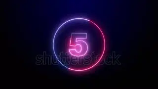 stock footage  seconds countdown timer animation neon glowing countdown number