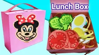 How to make paper lunch Box| Paper lunch box making Ideas | paper lunch Box with paper Foods| DIY