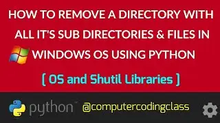 How to Remove Directory with Files in Python | How to Remove Folder with Files in Python | Python 3