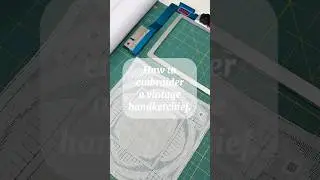 How to embroider a vintage handkerchief using adhesive stabilizer and a Durkee EZFrame #tutorial