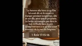 Verset Biblique Du Jour - 1 Rois 17:15-16 | L&rsquo;ob&eacute;issance ouvre la porte au miracle !