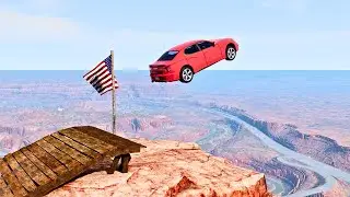 Cars Jump Off Utah Cliff 🚗💥 | BeamNG.drive Extreme Crash Test | beamng with vkey