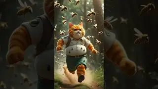 Sting Operation:Cat in Trouble #shortsfeed #shortsvideo #ytshorts #shorts #ai #cat #bee #cartoon
