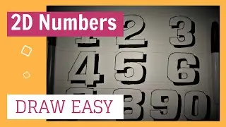 How to Draw 2D Numbers Step by Step - artsgalo