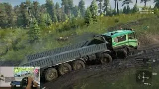 Heavy Truck Azov 73210 | Snow Runner | Steering Wheel Gameplay