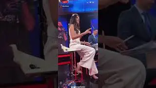 Eva Murati TV Presenter shoeplay and dangling