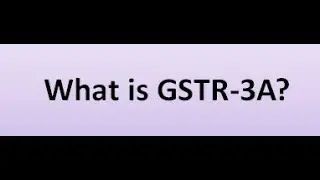 GSTR3A IN GST - FULL CONCEPT