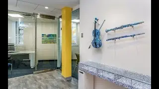Juleez Painted Musical Instruments Wall Installation at City of Boston Credit Union