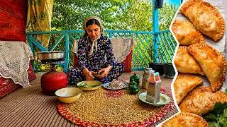 Quick and delicious Iranian meat dumplings | Rural Food cooking | پیراشکی گوشت