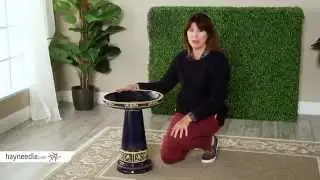 Burley Clay Zanesville Glazed Cobalt Blue Ceramic Bird Bath - Product Review Video